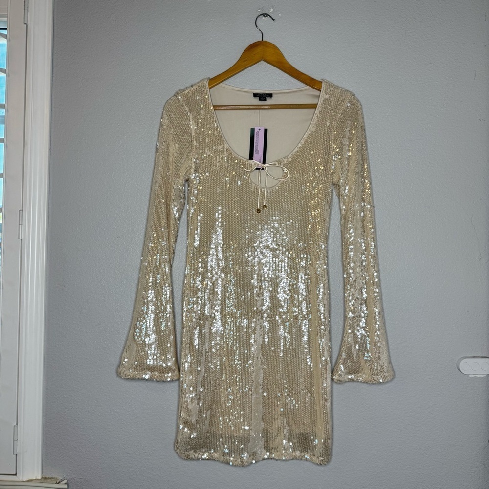 New Wild Fable Small Off White Elegant Sequin Dress